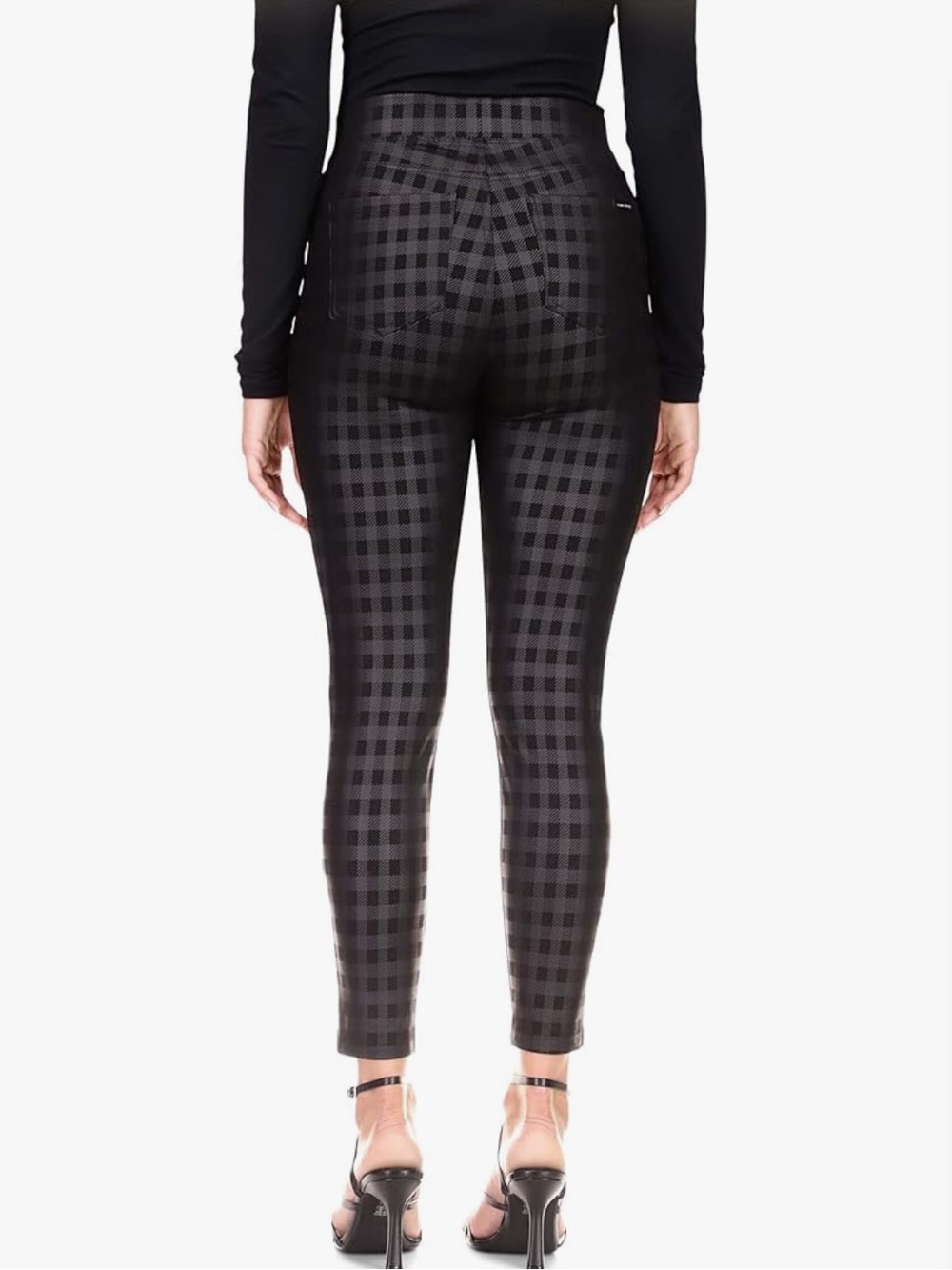 Anthropologie Sanctuary Runway Black Plaid High Ruse Trouser Leggings NWT - Picture 5 of 11